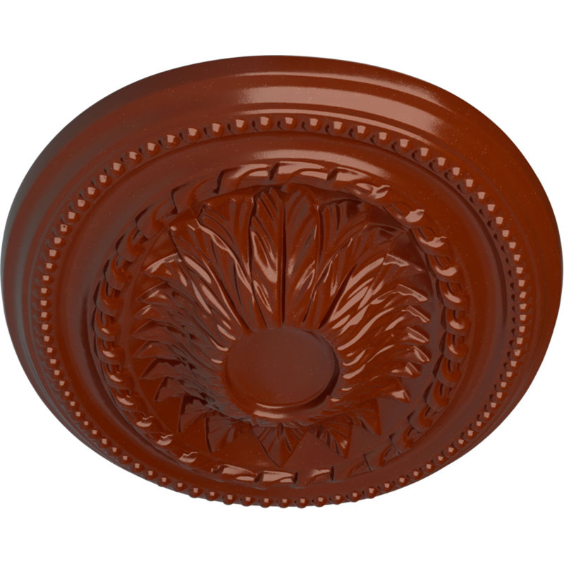 Endurathane Classic Ceiling Medallion, 18 5/8"OD 4"ID x 1 1/8"P (Fits Canopies up to 12 3/4"), Hand-Painted Root Beer Crackle Finish