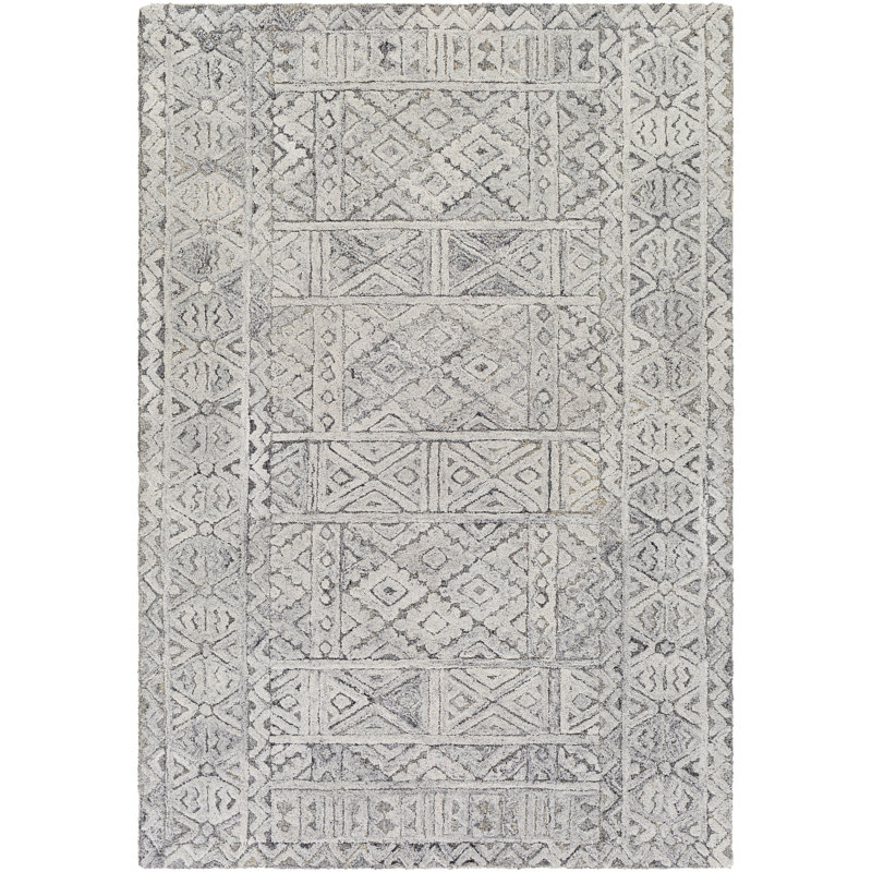 Tapis gris touffeté à la main Southwestern, Rectangle 2 pi x 3 pi