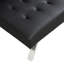 Lit ergonomique avec structure en bois, pieds en acier inoxydable, noir, poids de 58,58 lb, lit en cuir confortable, structure, espace
