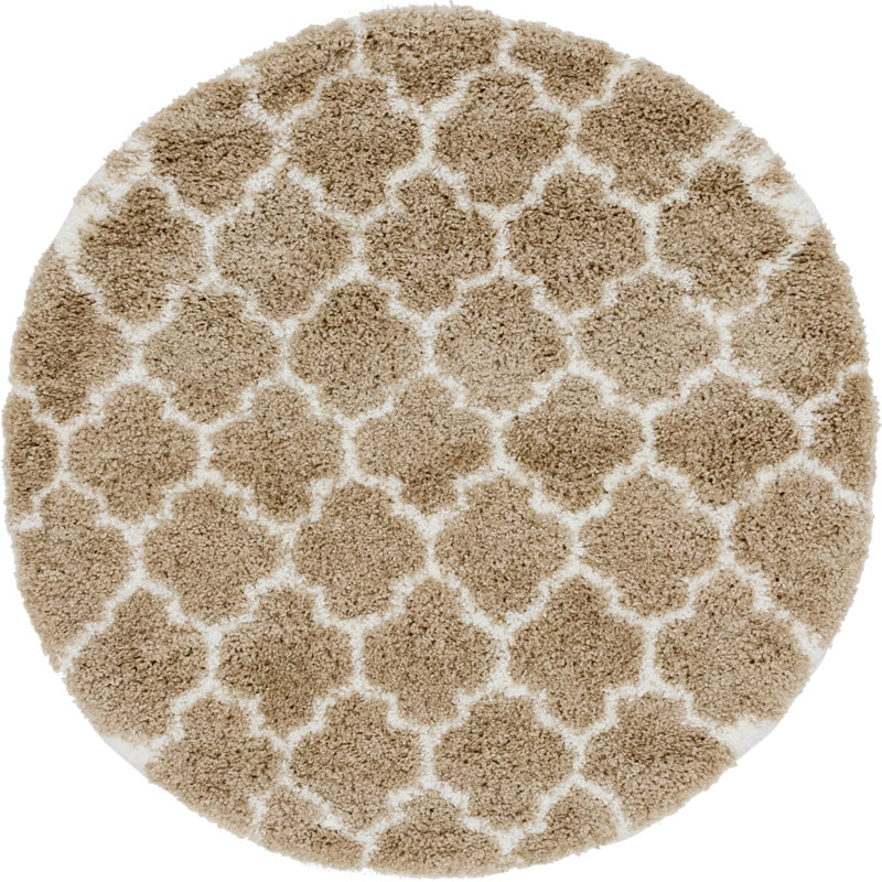Abdirizak Geometric Indoor Rug, Round 5'1"