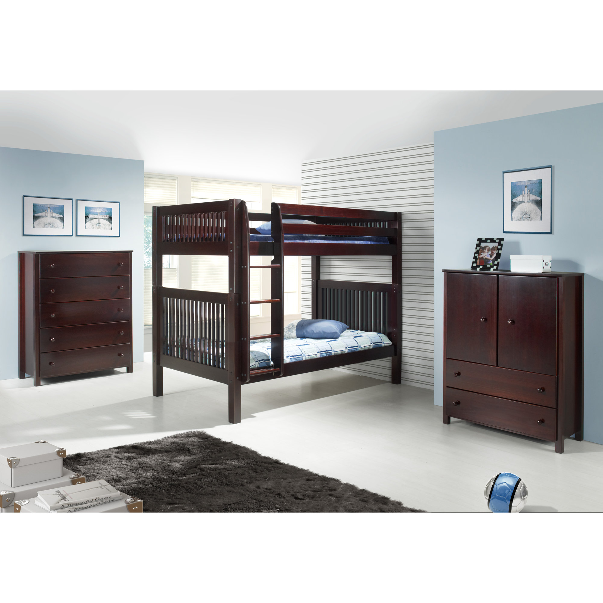 Friedemar Kids Full Over Full Bunk Bed, Cappuccino