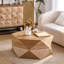Table basse à rabat 36,09 po Polygon, finition naturelle, placage en bois massif de haute qualité, rangement dissimulé, sans assemblage, convient à la table de détente de chambre à coucher