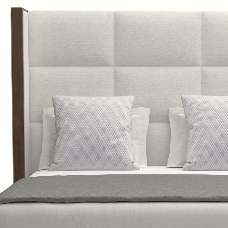 Lit tapissier capitonné standard Dipson, Revolution® blanc cassé, Très grand (moyen)