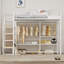 Lit mezzanine en métal avec garde-robe et tablettes de rangement, blanc-1226512203
