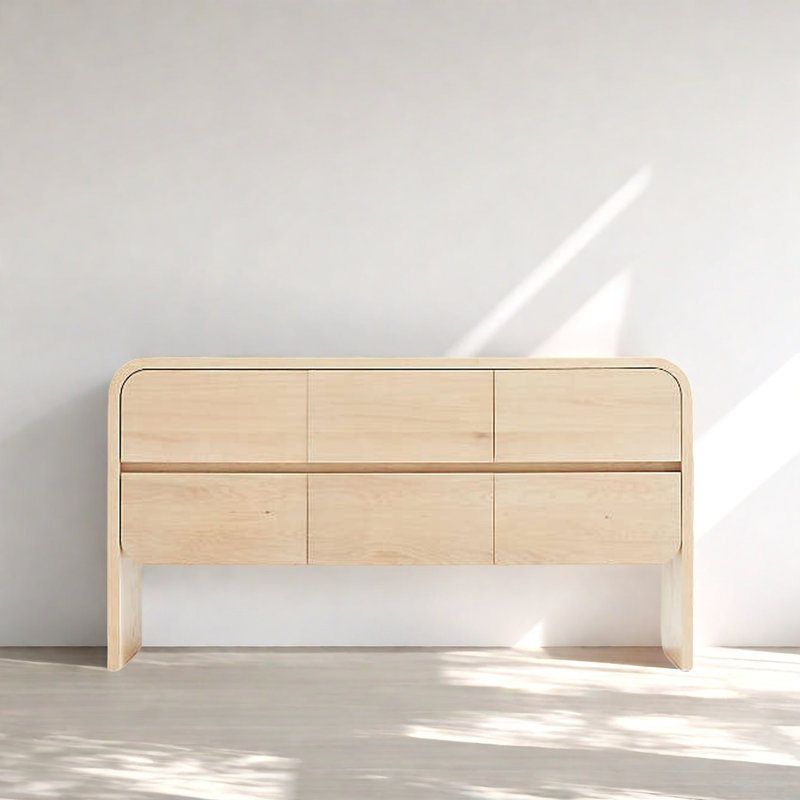 Modern Minimalist Console Table, Natural Wood