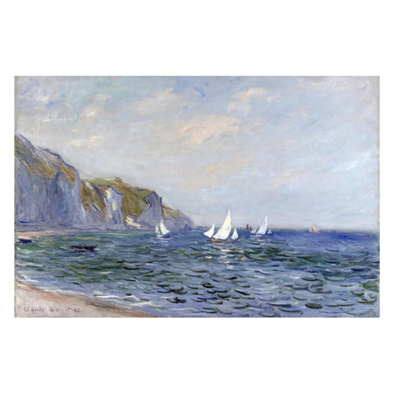 Falaises et voiliers à Pourville par Claude Monet - Estampe numérique, H 22 po x l 28 po