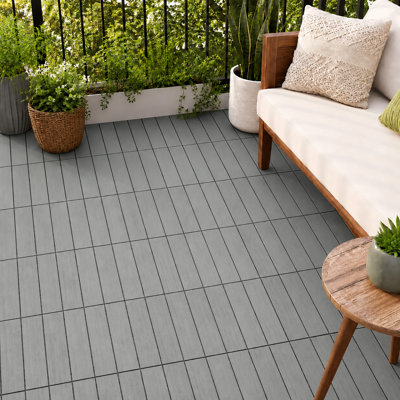12'' L x 12'' W Solid Wood Interlocking Deck Tile