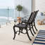 Ensemble de 2 chaises de salle à manger d'extérieur traditionnelles en fonte d'aluminium, chaises de patio en treillis à volutes avec détails floraux-245630620