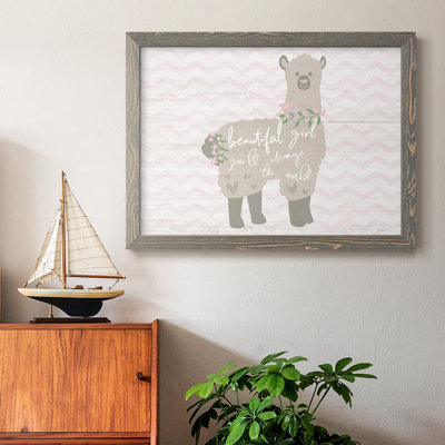 Floral lama encadré sur toile