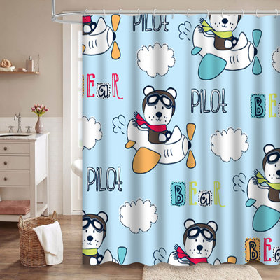 Mignon rideau de douche avec 12 crochets