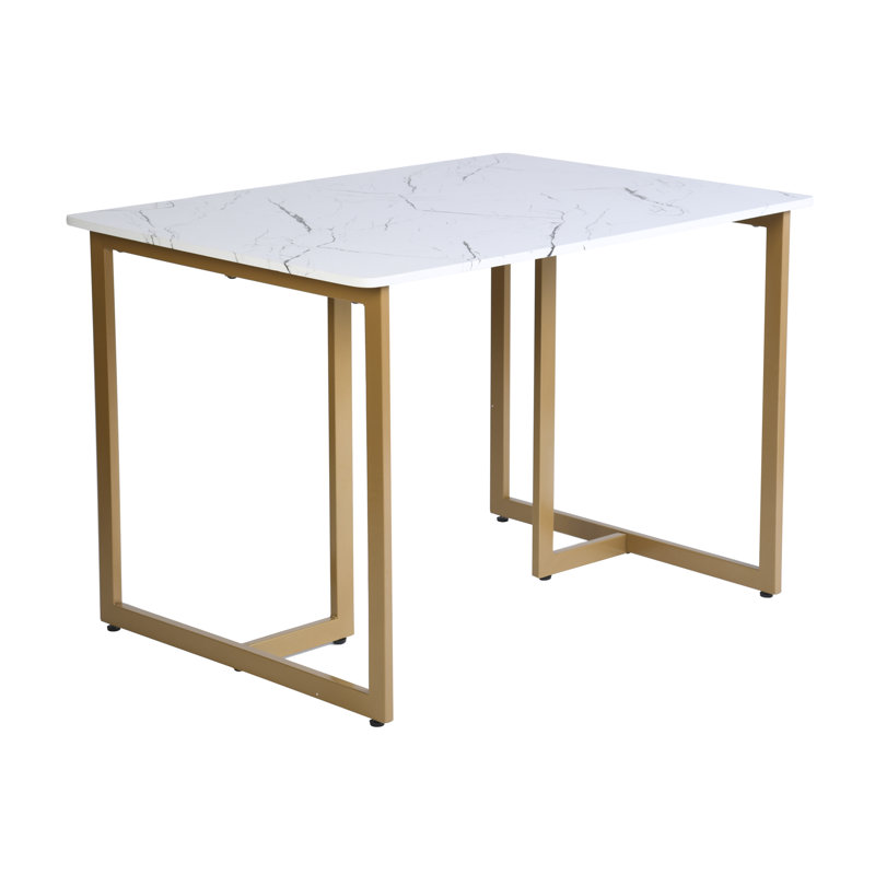 Nehuen Metal Base Dining Table, Gold