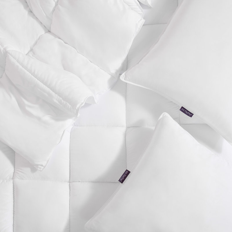 Jumbo White Hypoallergenic Polyester Throw Pillow Set