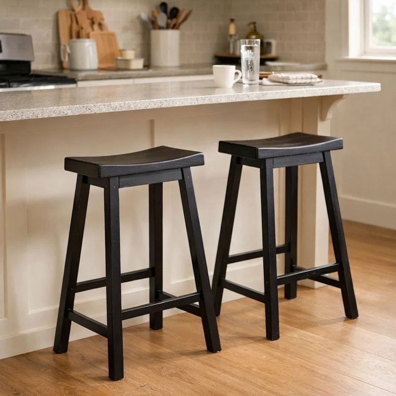 Justinian Counter Stool, Bar Stool (29” Seat Height), Black