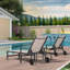 Ensemble de chaises longues d'extérieur PURPLE LEAF avec accoudoirs, 3 pièces, en aluminium, avec table d'appoint et roulettes, idéal pour la piscine et le jardin.-710572759