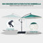  10 pi. Parasol lumineux en porte-à-faux avec levier-258938092
