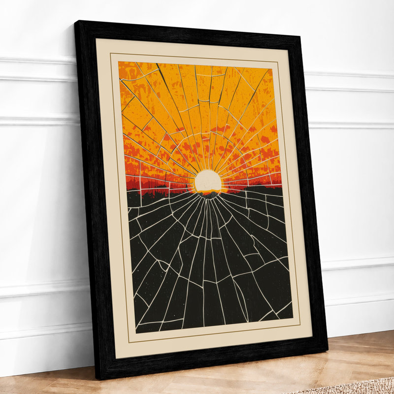 Sun Rising Geometric - Print, Black, A3 - 42.0 x 29.7 cm