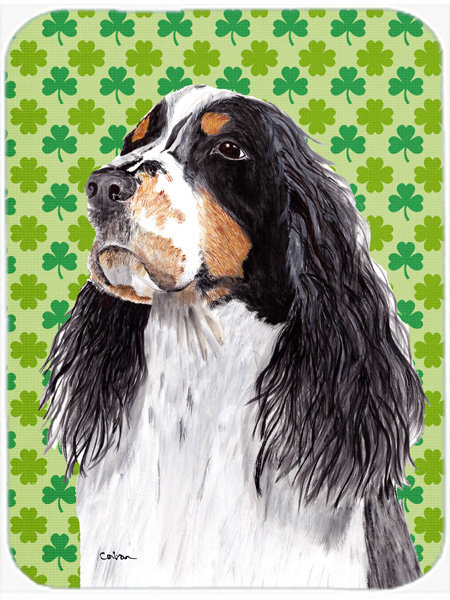 Planche à découper en verre st. patrick caroline the the springer épagneul st. patrick Shamrock Lucky Irish