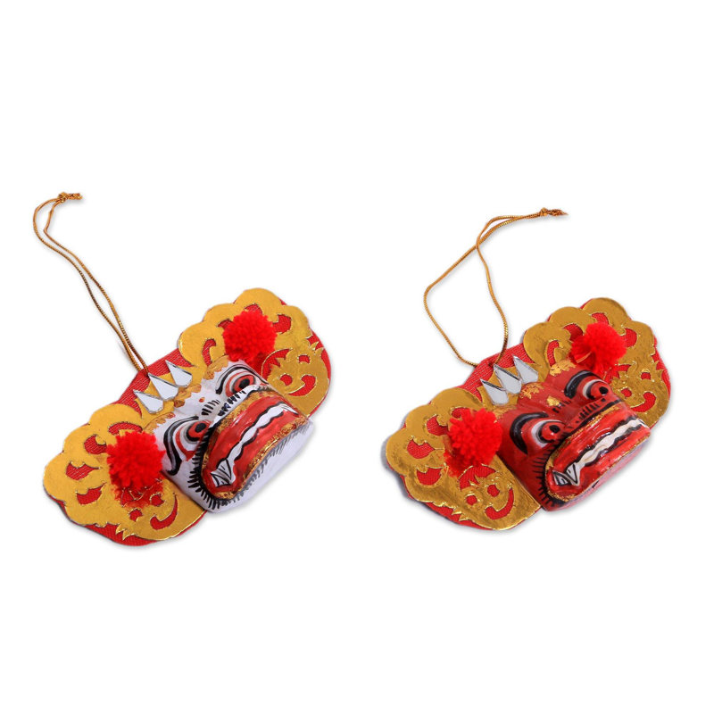Ensemble d’ornement figurine suspendue 2 pièces barong