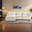 Canapés modulaires surdimensionnés, tissu gaufré en coton, salon moderne