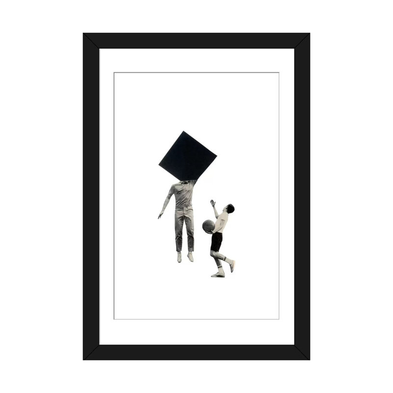 « block », impression sur toile, Papier d'art encadré noir, Blanc, H 32 po x l 24 po x P 1 po