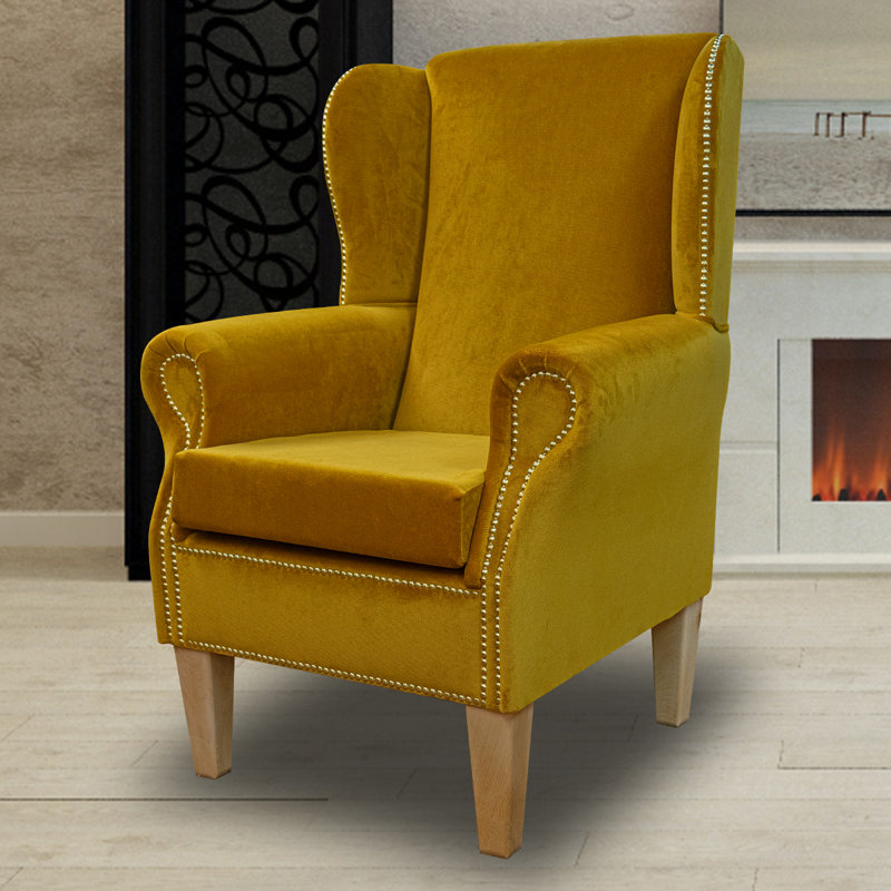 74cm Wide Tufted Velvet Wingback Chair