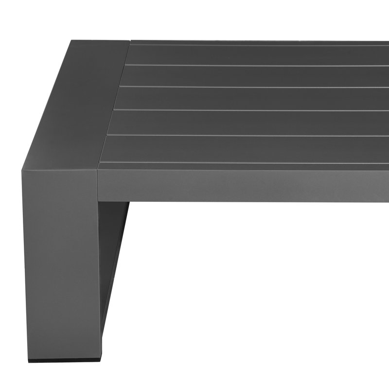 Table basse d'extérieur en aluminium Hoyt 47,25 po, Gris argenté