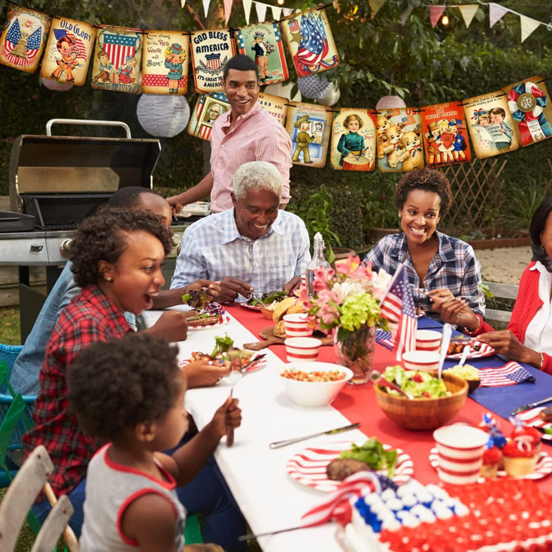 Bannière de style rétro du 4 juillet pour les décorations patriotiques de la fête de l’Independance