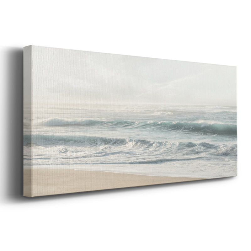 Douces vagues - Toile tendue avec châssis - Prêt à accrocher, H 20 po x l 50 po
