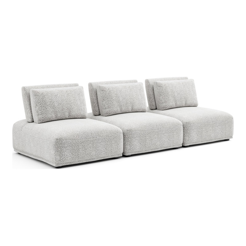 Aukeem 3 - Piece Upholstered Sectional, Gray Polyester