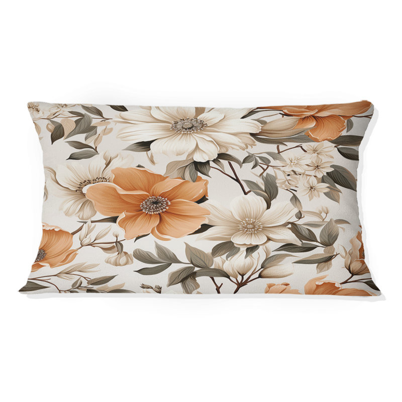 Coussin décoratif à motif floral rétro