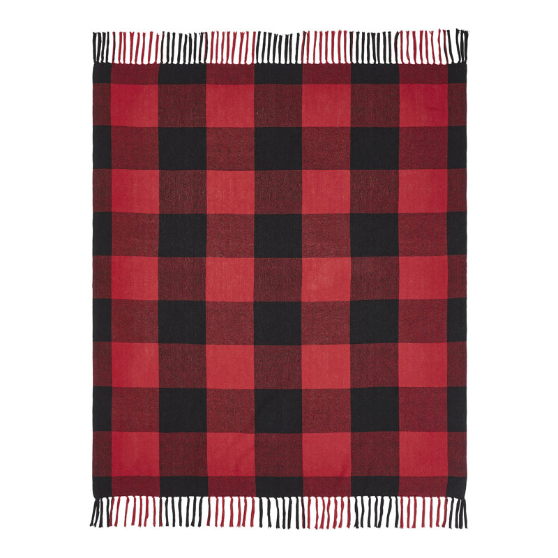 Jeté Harper, Rouge classique / noir, Écossais / carreauté