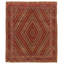 Tapis mauve en laine noué à la main de conception unique 5 pi 2 po x 6 pi 1 po Jisiah