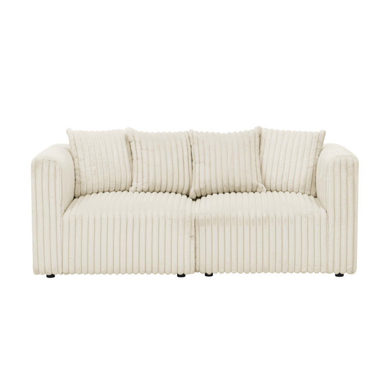 Causeuse CumDivock, Fausse fourrure beige