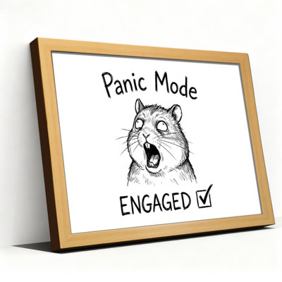 Panic Mode Engaged Mouse Sketch Canvas Wrapped Wall Art Oil Painting Print Set Of 1