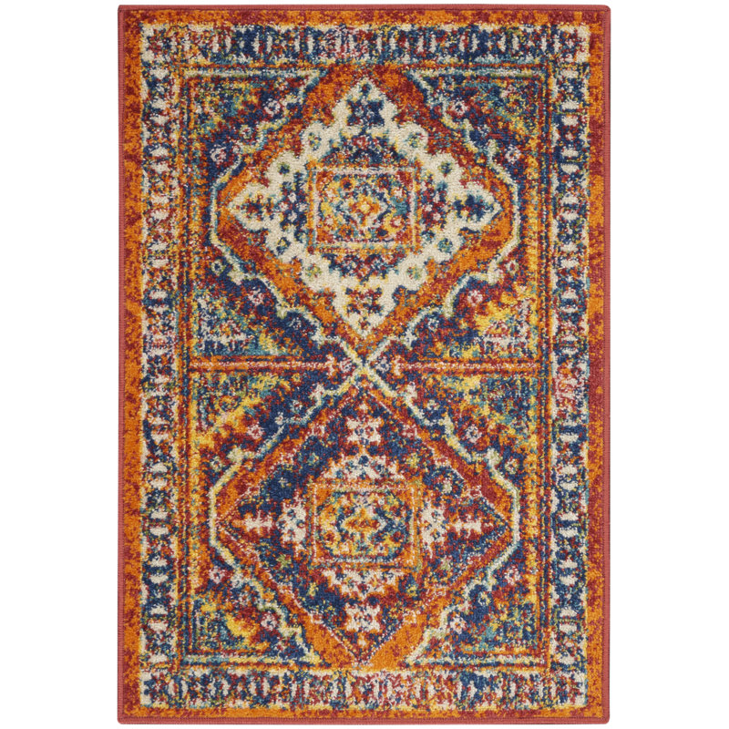 Tapis oriental traditionnel orange Lakenya, Rectangle 2 pi x 3 pi