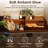 54” Washer Dryer Countertop with LED Light, Wooden Washer Dryer Topper with 2-Tier Shelves and Hanging Rod, Walnut-128907058