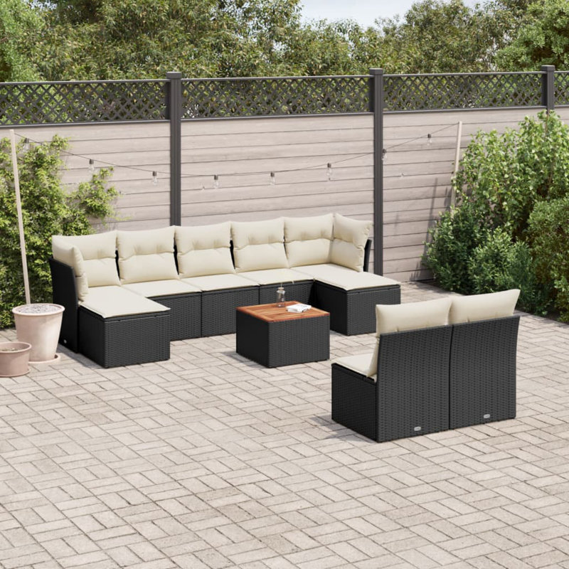 Vidaxl Garden Sofa Set Black