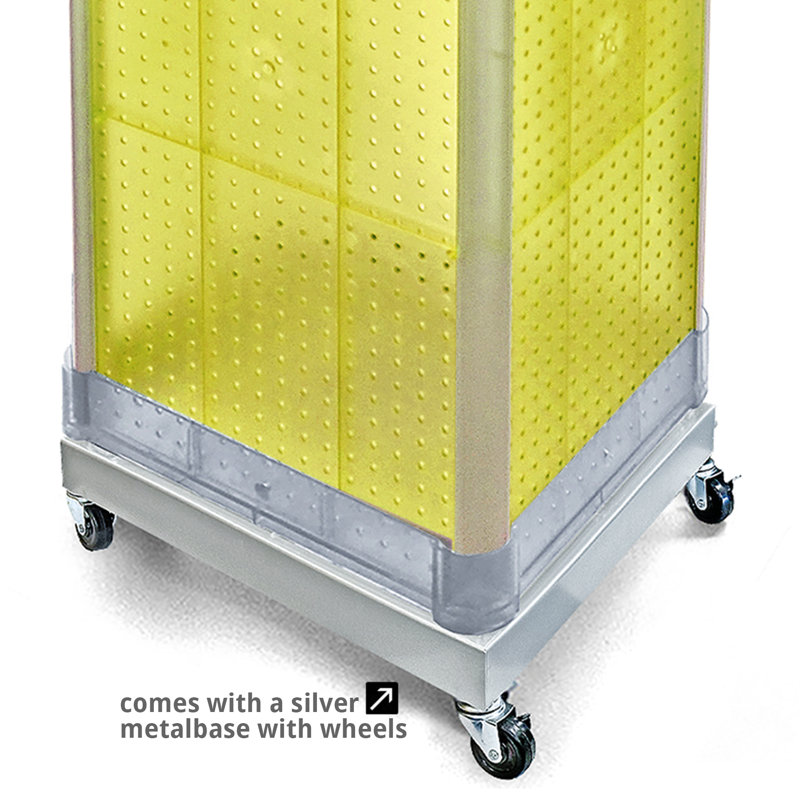 Tour jaune à quatre côtés avec base en métal