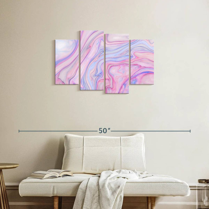 Marbre rose abstrait Avery, H 22 po x l 36 po
