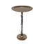 Table d'appoint 13,8 x 13,8 x 24 po en aluminium noir et doré avec un design délicat de grenade