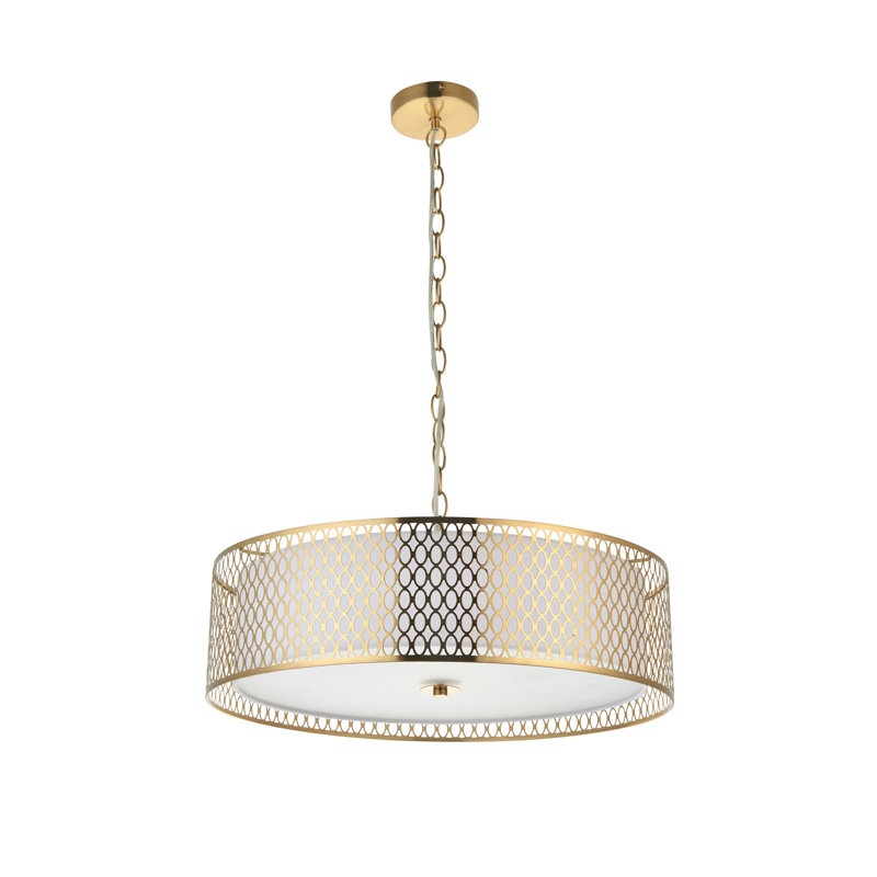 Erika 1 - Light Gold Drum Pendant