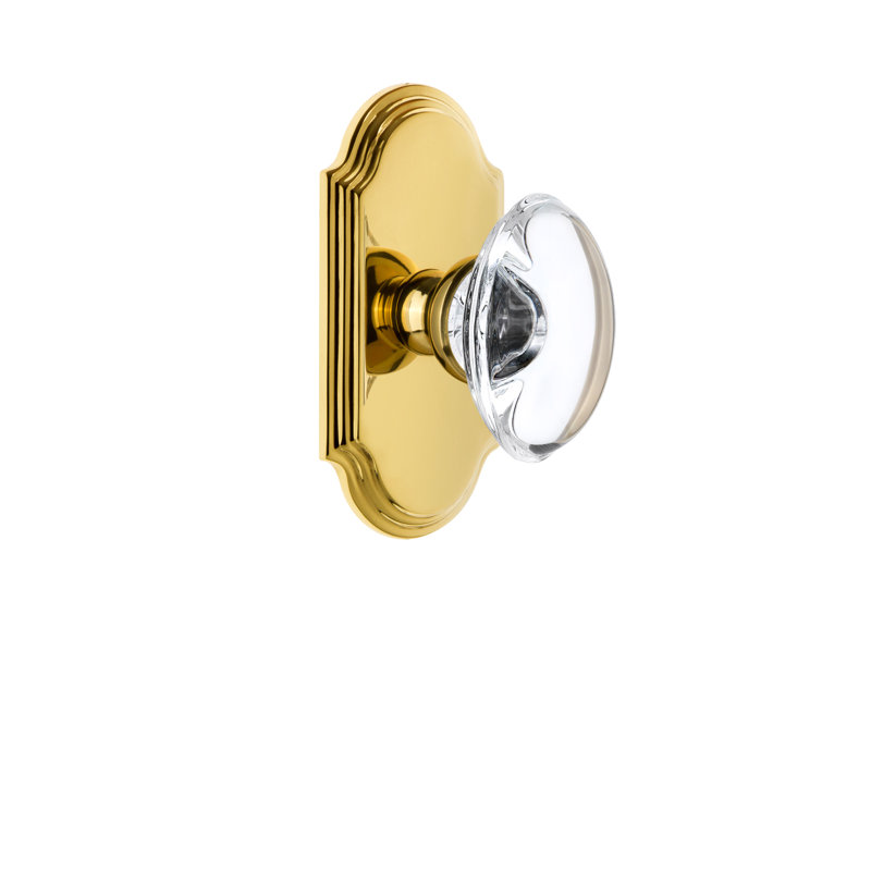 Double porte-plaque en cristal Grandeur, Laiton intemporel