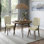 Chaises de salle à manger rembourrées de style Mid-Century avec pieds en bois massif brun foncé (ensemble de 2)