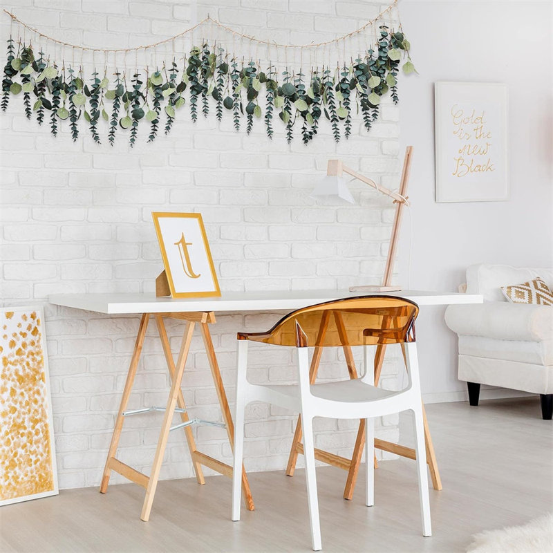 Eucalyptus artificiel d'automne à suspendre au mur Boho Decor