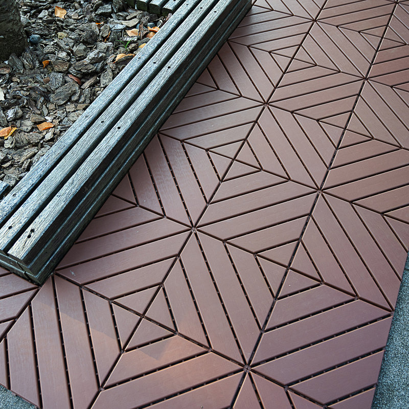 Carreaux de terrasse en plastique emboîtables, Brun