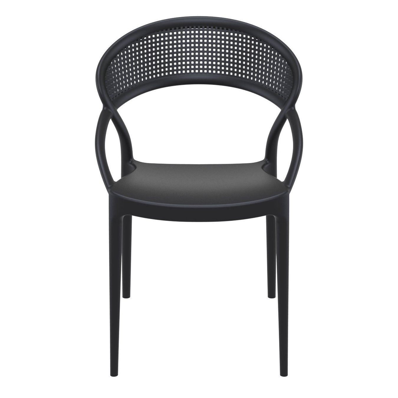 Farrah Stackable Patio Armchair, Black