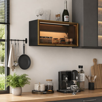 Wall-Mounted Spice Rack Cabinet with Lift-Up Door 