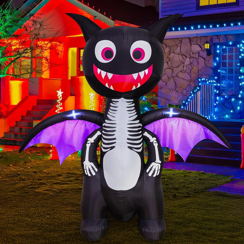 Décoration de jardin d'Halloween gonflable géante d'Halloween pour jardin 6,8 pi avec lumières DEL