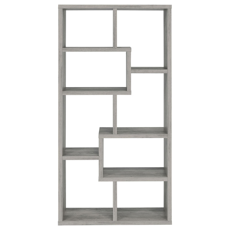 Theo 71-Inch 6-Shelf Bookshelf, Gray