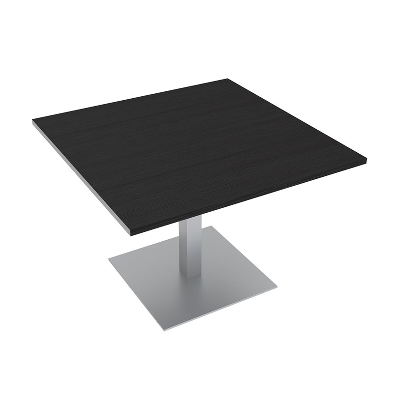 Table de conférence Parinka, L 48 po x l 48 po, Cyprès noir, Argent argent